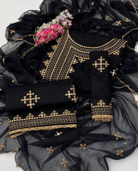 3 Pc Unstitched Lawn Embroidered Collection