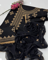 3 Pc Unstitched Lawn Embroidered Collection