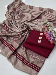 3 pc unstitched Marina/Dhanak pashmina wool