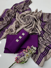 3 pc unstitched Marina/Dhanak pashmina wool