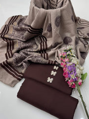 3 pc unstitched Marina/Dhanak pashmina wool