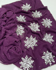 2 pc handmade soft crinkle mukesh work