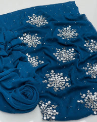 2 pc handmade soft crinkle mukesh work