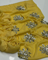 2 pc handmade soft crinkle mukesh work
