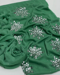 2 pc handmade soft crinkle mukesh work