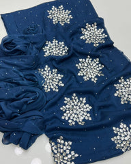 2 pc handmade soft crinkle mukesh work
