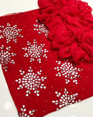 2 pc handmade soft crinkle mukesh work