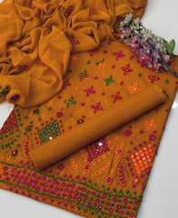 3 Pc Unstitched Handmade Lawn Paka Tanka