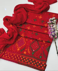 3 Pc Unstitched Handmade Lawn Paka Tanka