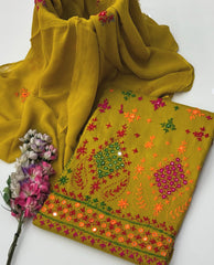 3 Pc Unstitched Handmade Lawn Paka Tanka