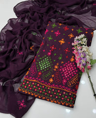 3 Pc Unstitched Handmade Lawn Paka Tanka