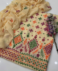 3 Pc Unstitched Handmade Lawn Paka Tanka