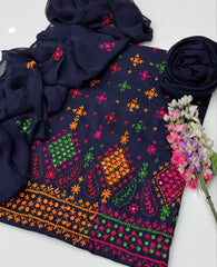 3 Pc Unstitched Handmade Lawn Paka Tanka