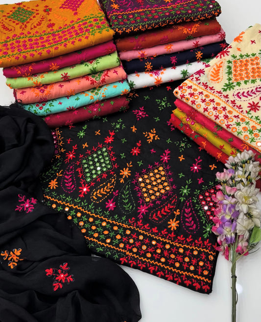 3 Pc Unstitched Handmade Lawn Paka Tanka