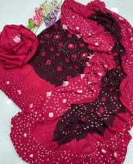 3 Pc Unstitched Rajistani Handmade Chunri