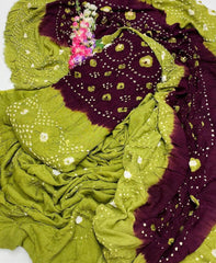 3 Pc Unstitched Rajistani Handmade Chunri