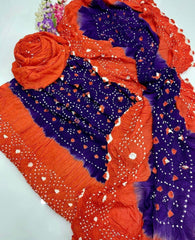 3 Pc Unstitched Rajistani Handmade Chunri