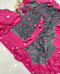 3 Pc Unstitched Rajistani Handmade Chunri