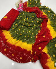 3 Pc Unstitched Rajistani Handmade Chunri