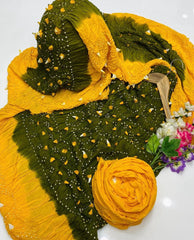 3 Pc Unstitched Rajistani Handmade Chunri