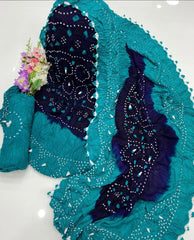 3 Pc Unstitched Rajistani Handmade Chunri