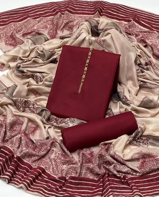 3 pc unstitched Marina Dhanak pashmina