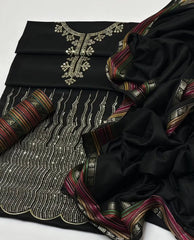 3 pc unstitched Susi silk sequence embroidered