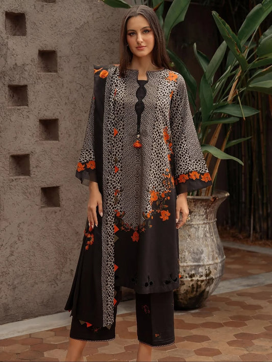 3 Pc Unstitched Shamoze Silk Tye N dye