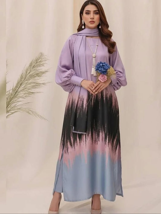 3 Pc Unstitched Shamoze Silk Tye n Dye prints