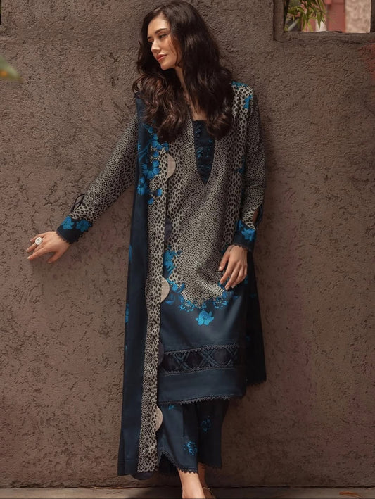 3 Pc Unstitched Shamoze Silk Tye n Dye Prints