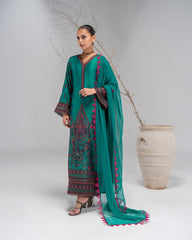 3 Pc Unstitched Digital Shamoz silk