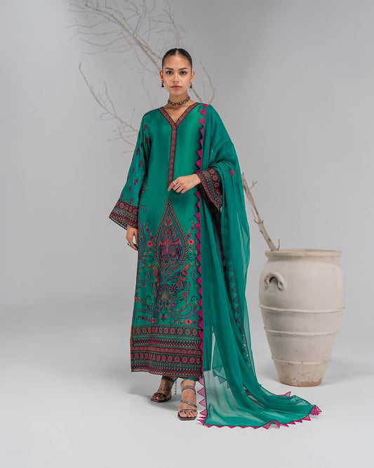 3 Pc Unstitched Digital Shamoz silk