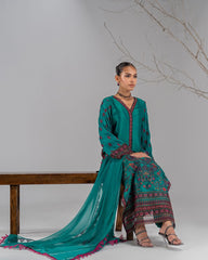 3 Pc Unstitched Digital Shamoz silk