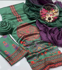 3 Pc Unstitched Digital Shamoz silk