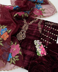 3 pc unstitched Velvet Collection