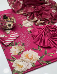 3 Pc Unstitched Shamoz Silk Digital Print