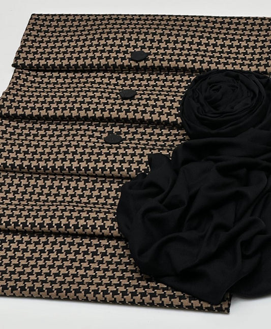 2 pc unstitched check wool