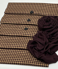 2 pc unstitched check wool