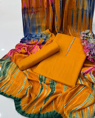 3 Pc Unstitched Soft Linen Tye N Dye