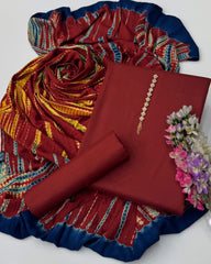 3 Pc Unstitched Soft Linen Tye N Dye