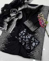 3 Pc Unstitched Lawn fancy Sequence