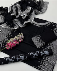 3 Pc Unstitched Lawn fancy Sequence