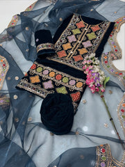 3 Pc Unstitched pure 9000 Micro Velvet