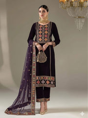 3 Pc Unstitched pure 9000 Micro Velvet