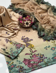 3 Pc Unstitched Shamoze Silk Digital Prints