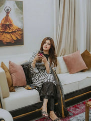 3 Pc Unstitched Shamoze Silk Digital Print Sequence