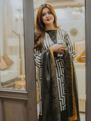 3 Pc Unstitched Shamoze Silk Digital Print Sequence