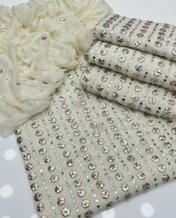 2 pc unstitched Gotta +mukesh semi pure chiffon