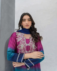 3 Pc Unstitched Rasham Beads Shamoze Silk