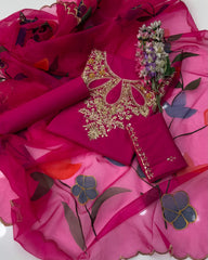 3 Pc Unstitched Lawn Handmade Stones/Paint